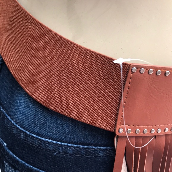 Long Fringe Western Belt Brown - Picture 6 of 6